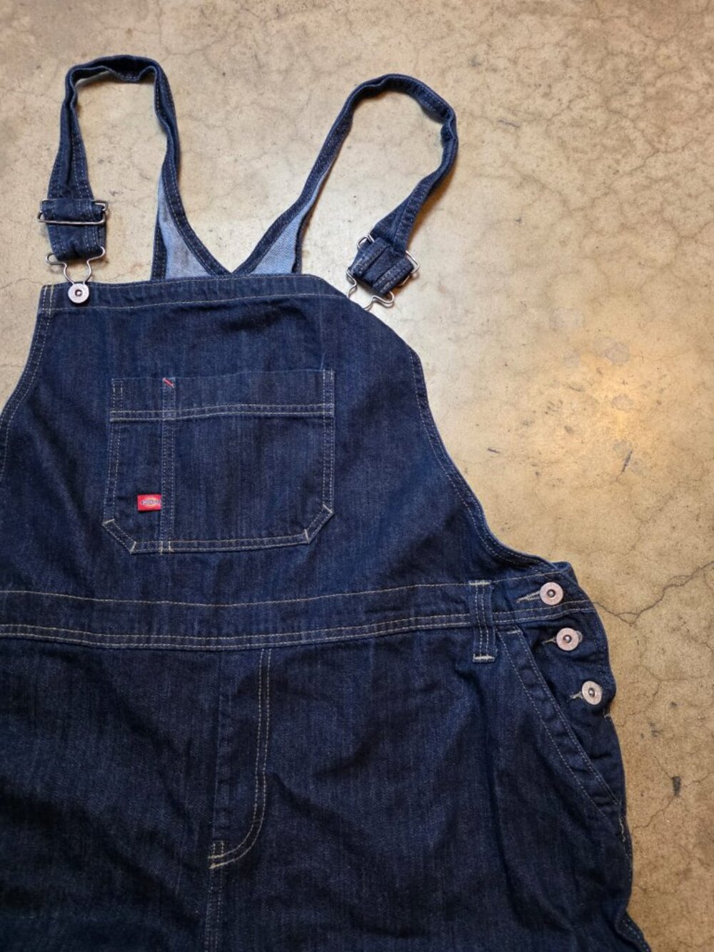 Dickies Denim Bib Overalls Blue Carpenter Work Size 8W L30 Cotton Durable - Picture 8 of 15